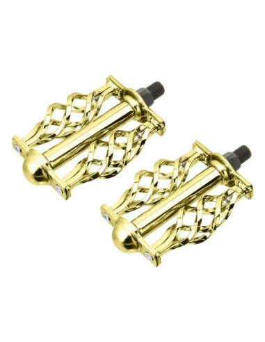 Twisted Pedals W/Cage Classic C-514 1/2 Gold.